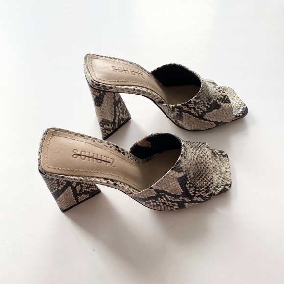 Schutz snake embossed leather sandals - Picture 1 of 5